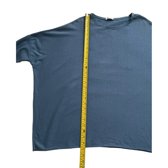 Three Stars Angora Wool Blend Sweater Size 6 Oversize Blue Dolman Sleeve Italy - Picture 4 of 6